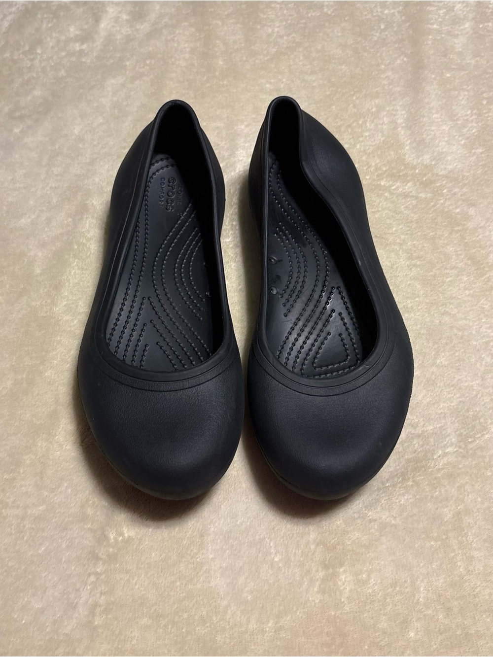CROCS Women's Black Slip-On Ballet Flats